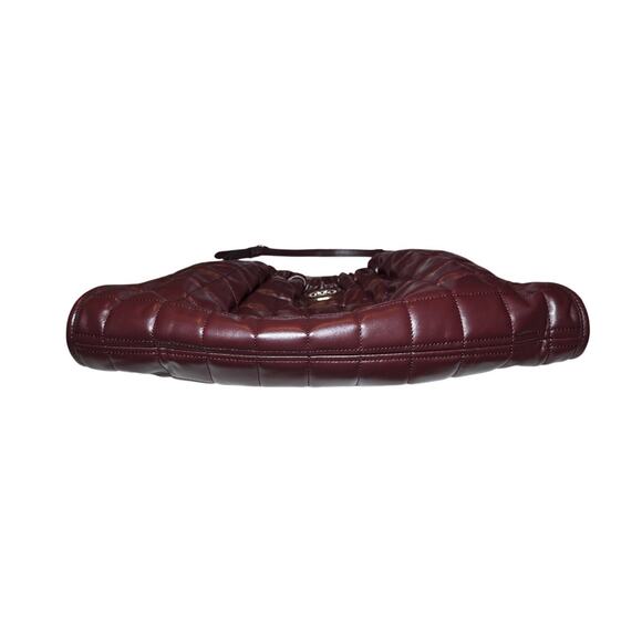 GUCCI Deco Medium Bordeaux Burgundy Quilted Leather Hobo Tote Chain Shoulder Bag - Picture 4 of 12